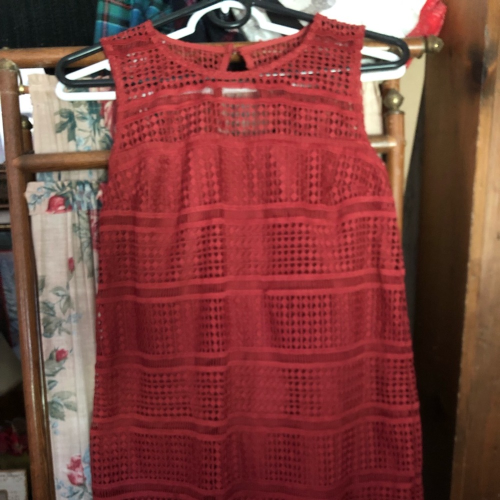 Retro lace lined dress, with flowered bottom